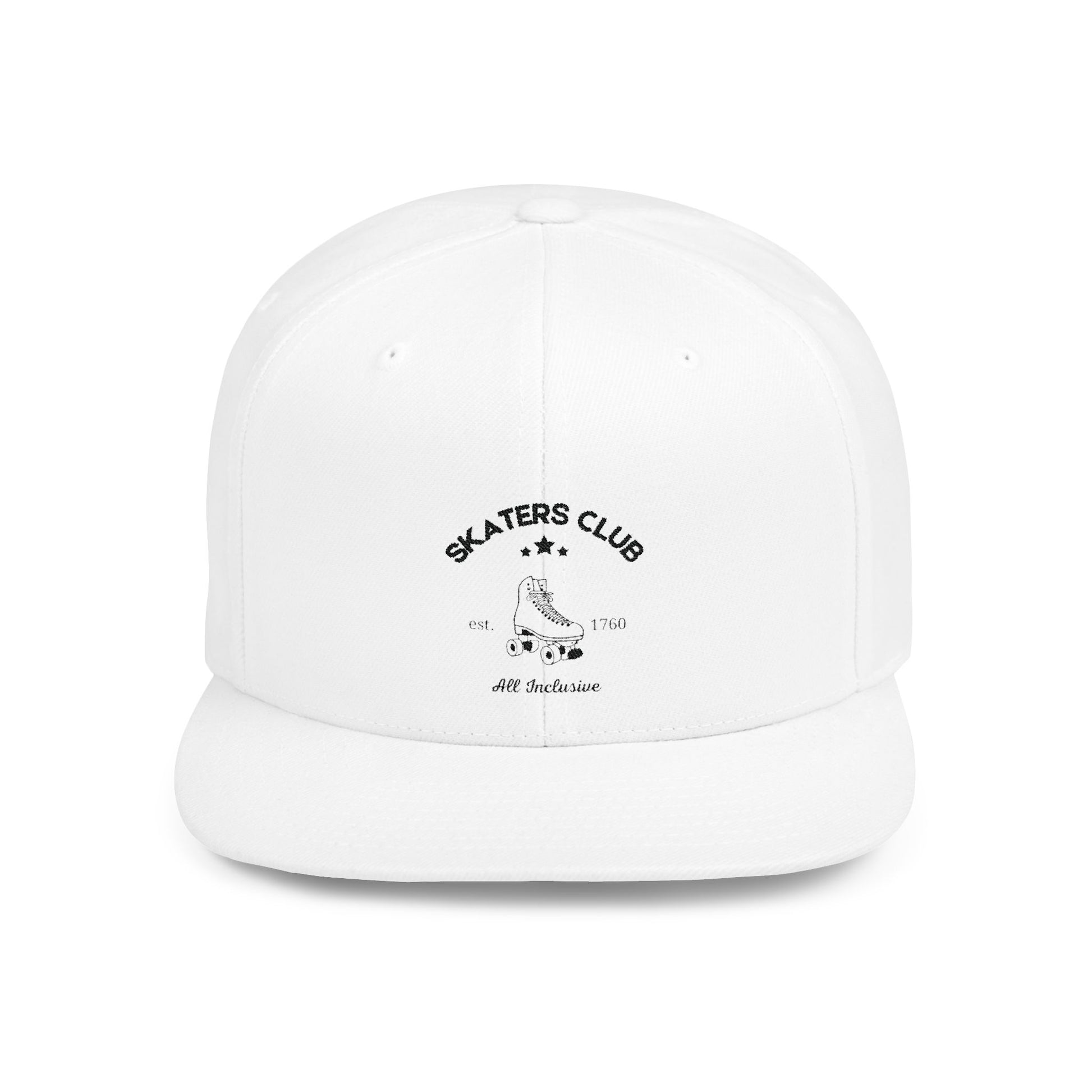 Hats - Skaters Club Embroidered Flat Bill Snapback - Skate of Matter LLC