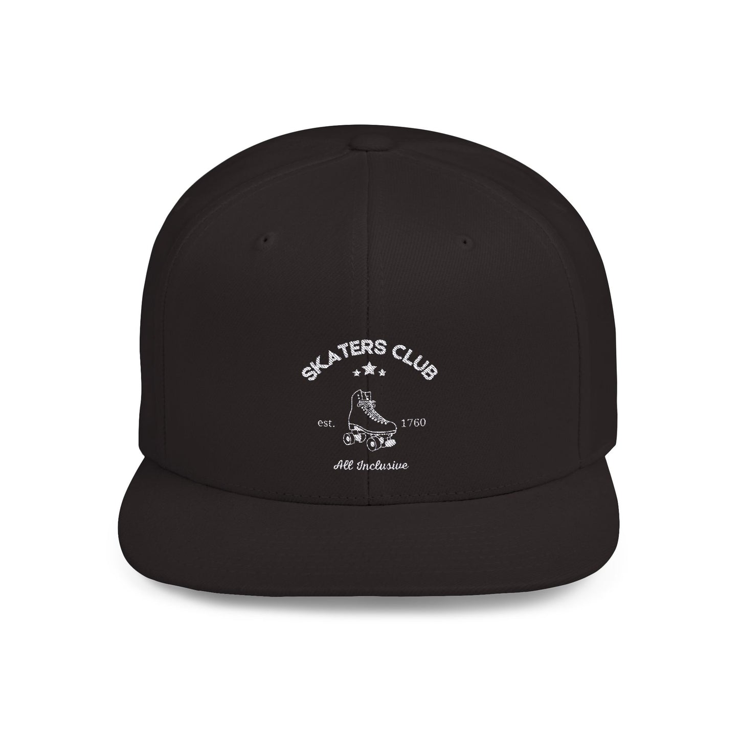 Hats - Skaters Club Embroidered Flat Bill Snapback - Skate of Matter LLC