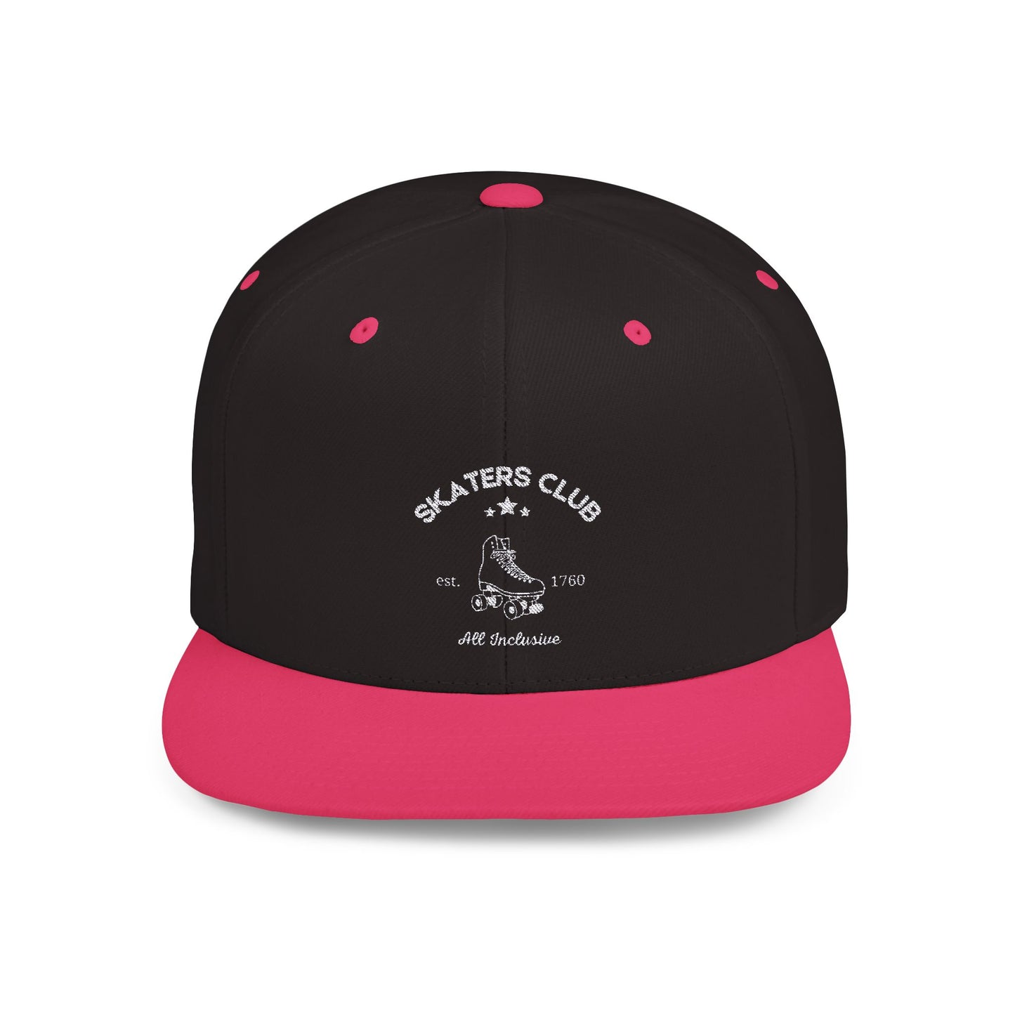 Hats - Skaters Club Embroidered Flat Bill Snapback - Skate of Matter LLC