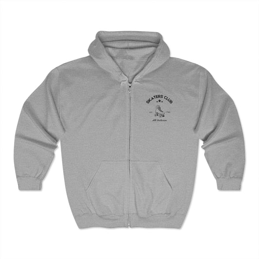 Hoodie - Skaters Club Unisex Zip Hooded Sweatshirt - Skate of Matter LLC