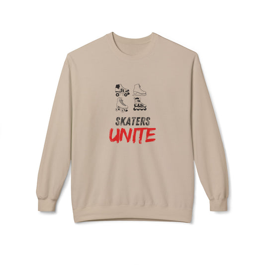 Sweatshirt - Skaters Unite Unisex Fleece Crewneck Sweatshirt - Skate of Matter LLC