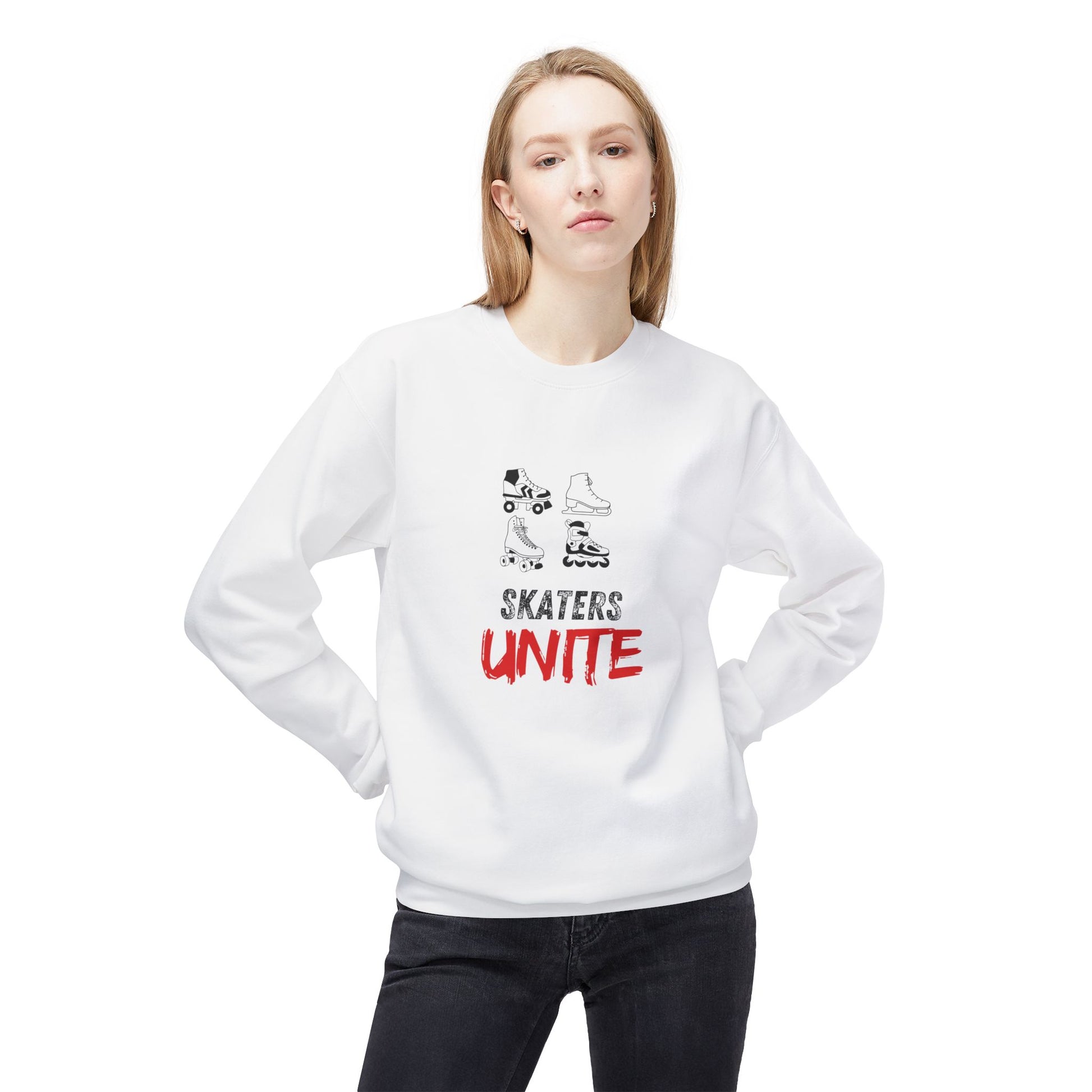 Sweatshirt - Skaters Unite Unisex Fleece Crewneck Sweatshirt - Skate of Matter LLC