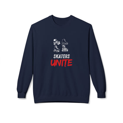 Sweatshirt - Skaters Unite Unisex Fleece Crewneck Sweatshirt - Skate of Matter LLC