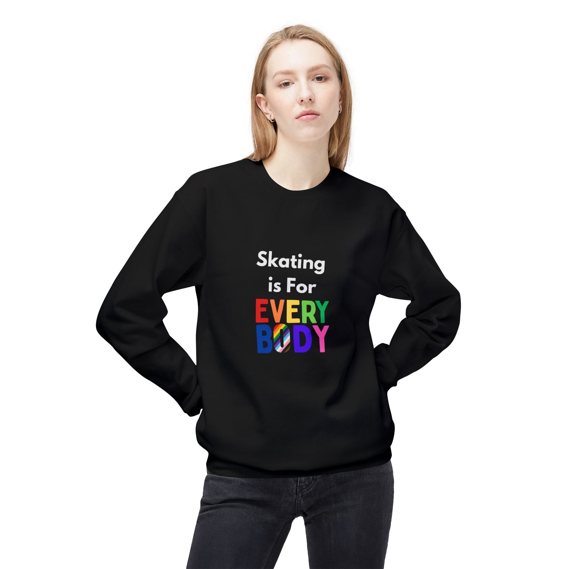 Sweatshirt - Skating is for Everybody Unisex Fleece Crewneck Sweatshirt - Skate of Matter LLC