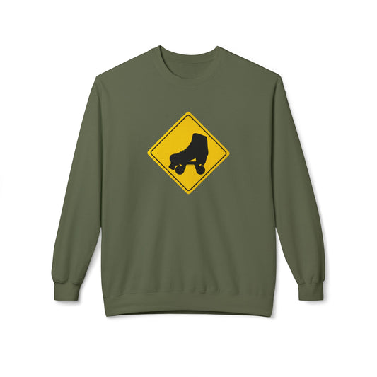 Sweatshirt - Warning Skater Unisex Fleece Crewneck Sweatshirt - Skate of Matter LLC