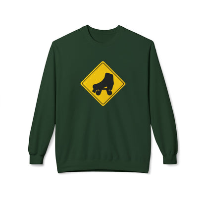 Sweatshirt - Warning Skater Unisex Fleece Crewneck Sweatshirt - Skate of Matter LLC