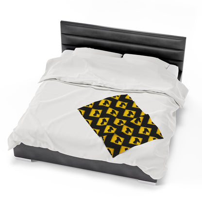 Bedding - Warning Skater Velveteen Plush Blanket - Skate of Matter LLC