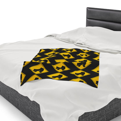 Bedding - Warning Skater Velveteen Plush Blanket - Skate of Matter LLC