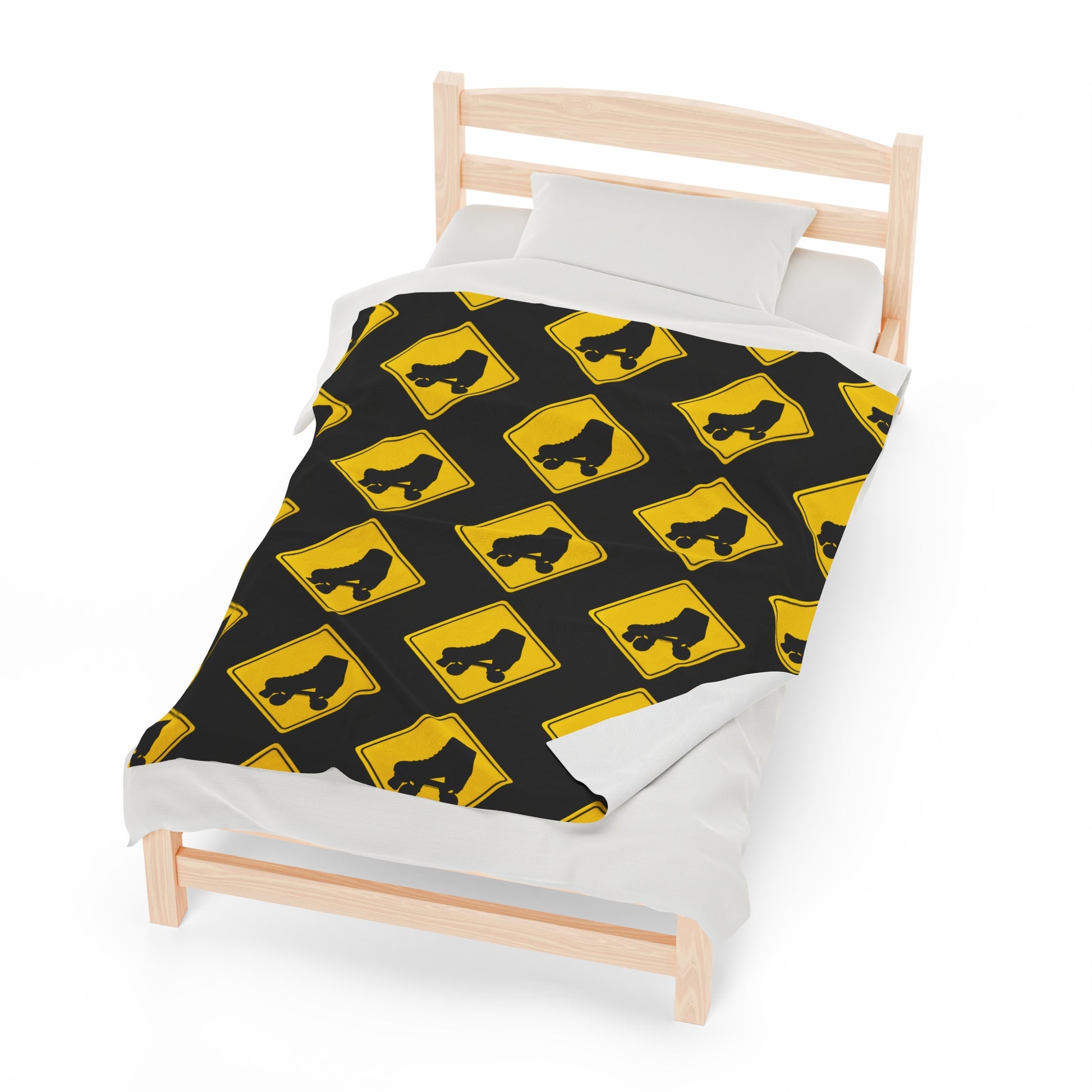 Bedding - Warning Skater Velveteen Plush Blanket - Skate of Matter LLC