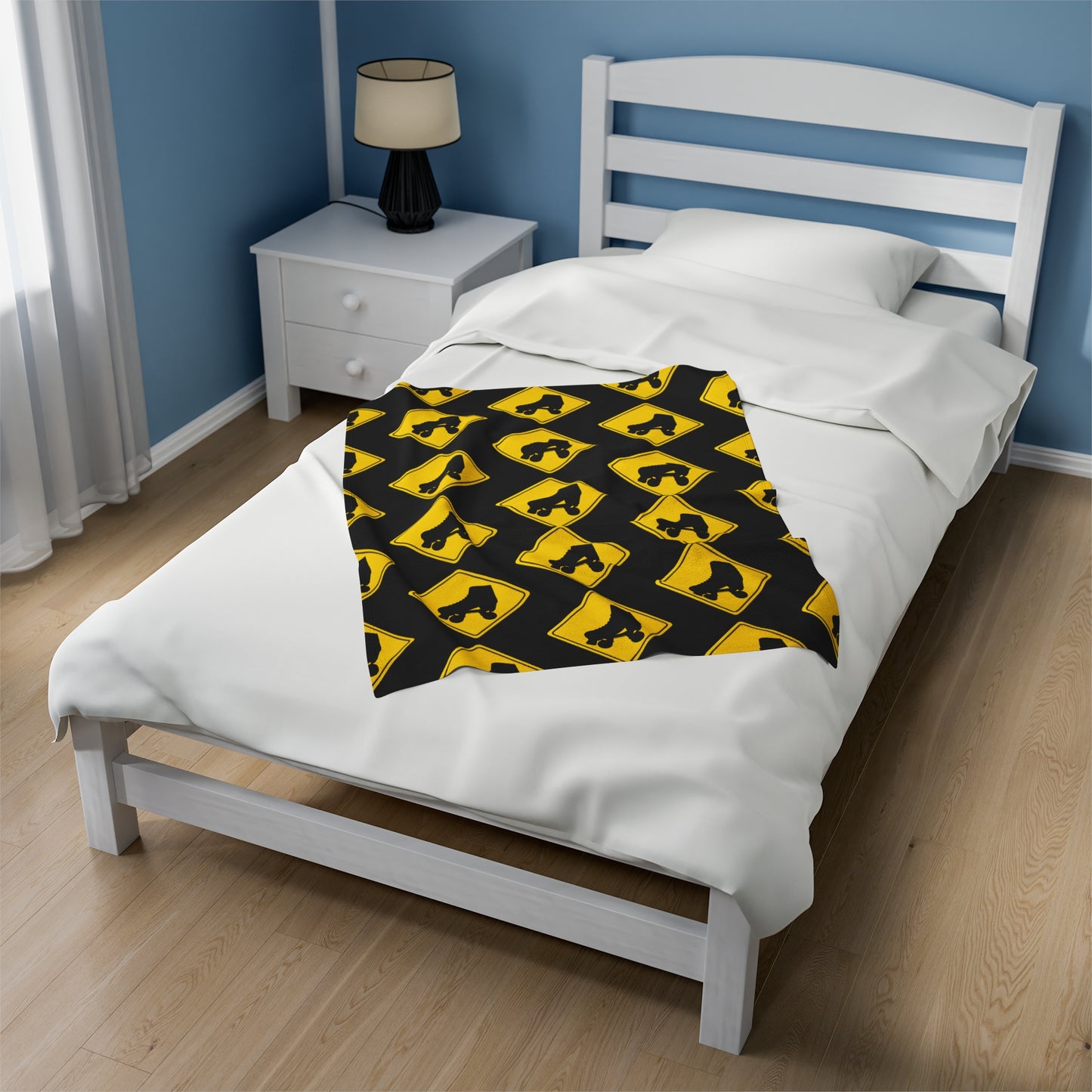 Bedding - Warning Skater Velveteen Plush Blanket - Skate of Matter LLC