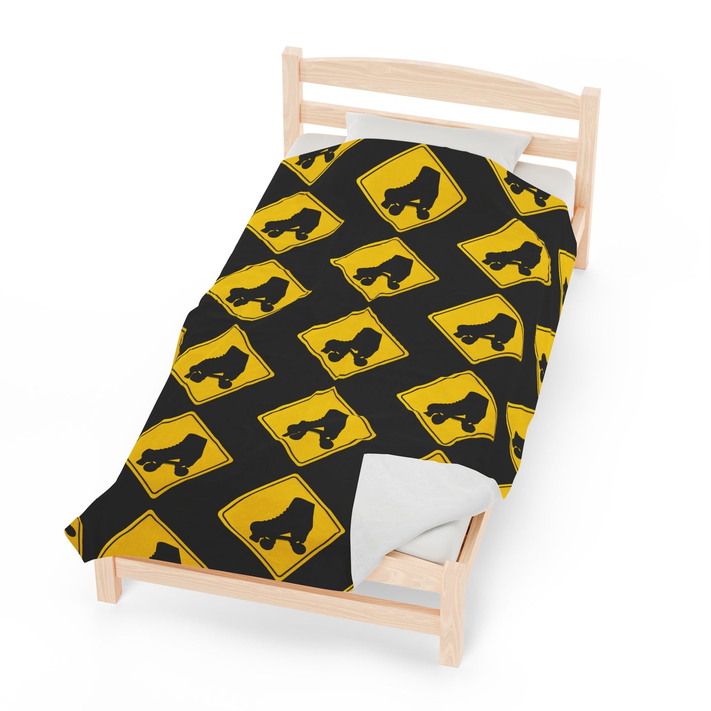 Bedding - Warning Skater Velveteen Plush Blanket - Skate of Matter LLC