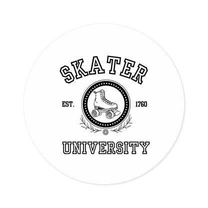 Paper products - White Round Skater University Sticker - Skate of Matter LLC