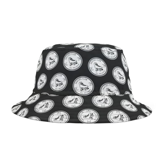 Hats - White Round Skaters Club Bucket Hat - Skate of Matter LLC