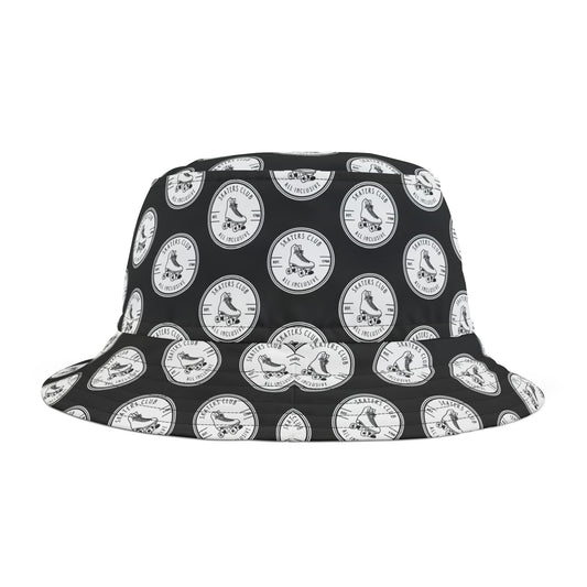 Hats - White Round Skaters Club Bucket Hat - Skate of Matter LLC