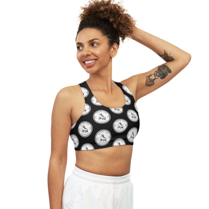 Sports Bra - White Round Skaters Club Seamless Sports Bra - Skate of Matter LLC