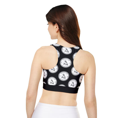 Sports Bra - White Round Skaters Club Sports Bra - Skate of Matter LLC