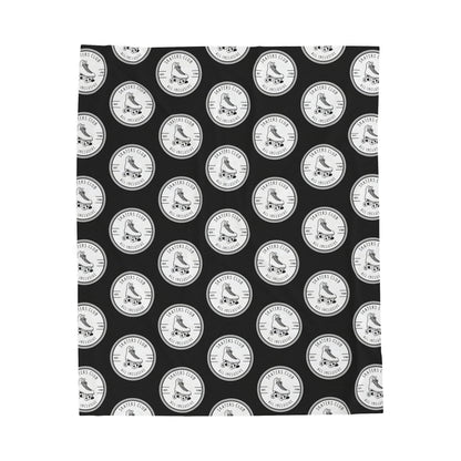 Bedding - White Round Skaters Club Velveteen Plush Blanket - Skate of Matter LLC