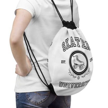 Bags - White Skater University Drawstring Bag - Skate of Matter LLC