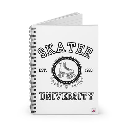 Paper products - White Skater University Spiral Notebook - Ruled Line - Skate of Matter LLC