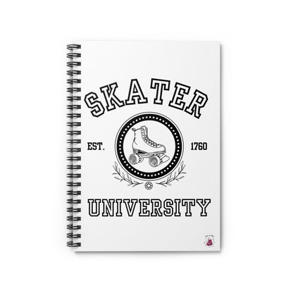 Paper products - White Skater University Spiral Notebook - Ruled Line - Skate of Matter LLC