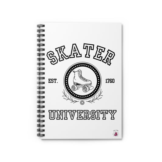 Paper products - White Skater University Spiral Notebook - Ruled Line - Skate of Matter LLC