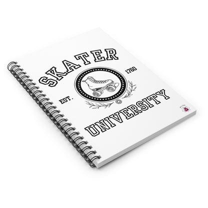 Paper products - White Skater University Spiral Notebook - Ruled Line - Skate of Matter LLC