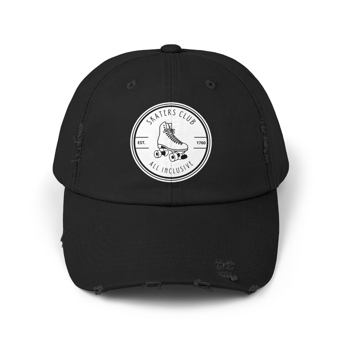 Hats - White Skaters Club Distressed Cap - Skate of Matter LLC