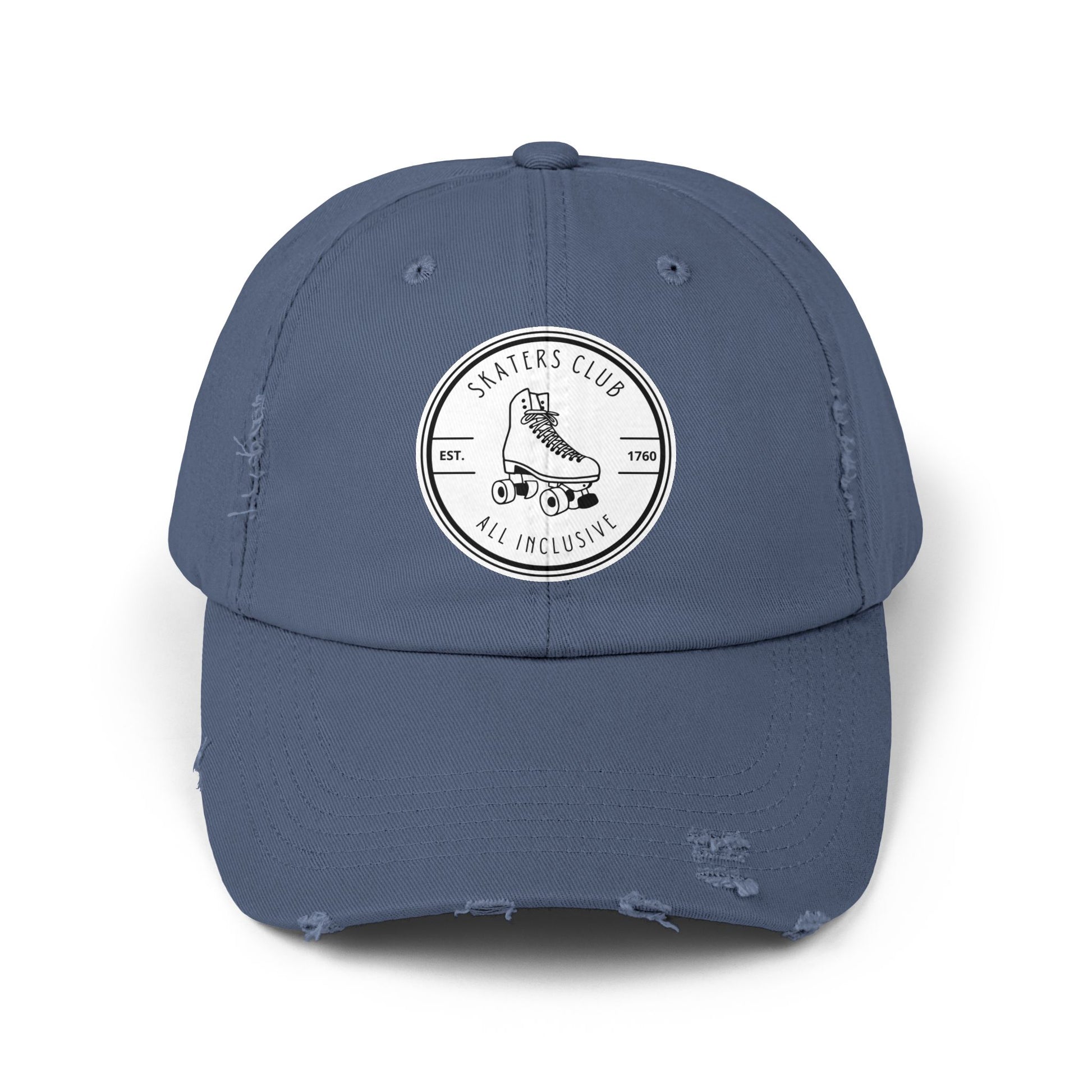 Hats - White Skaters Club Distressed Cap - Skate of Matter LLC