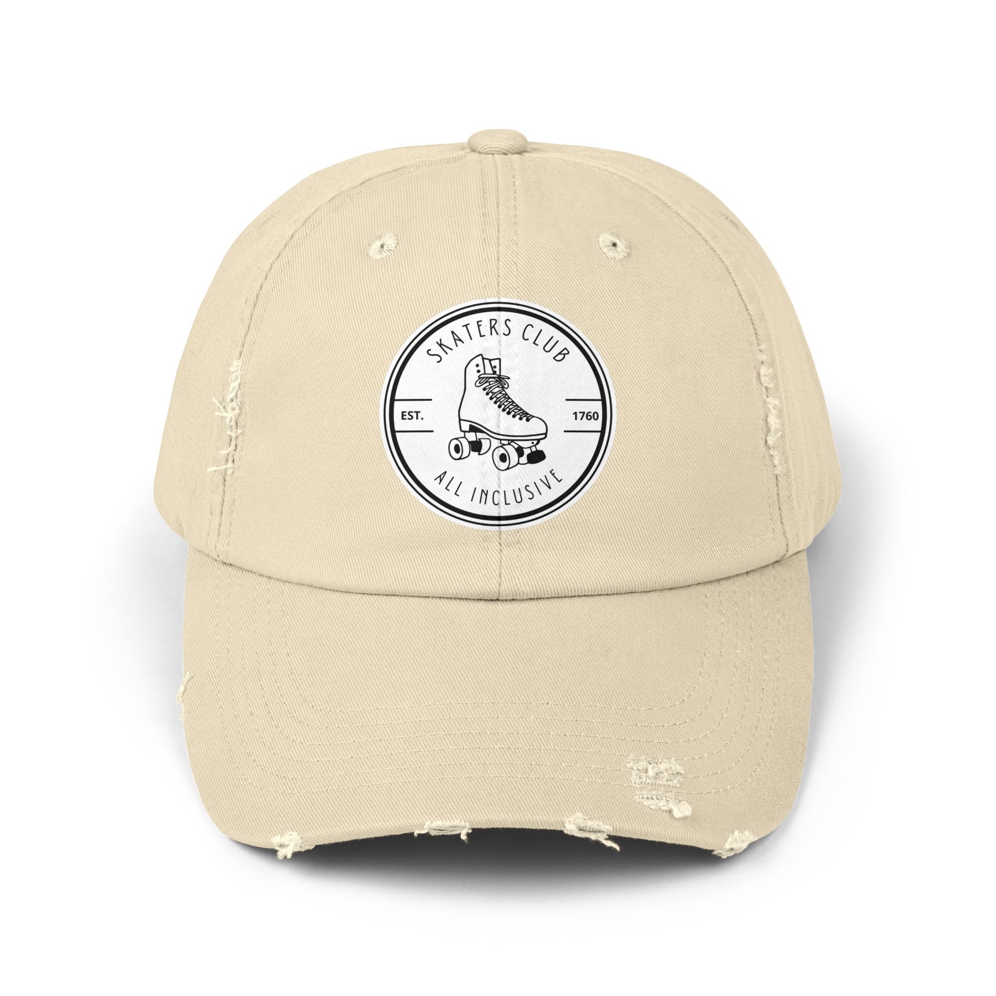 Hats - White Skaters Club Distressed Cap - Skate of Matter LLC