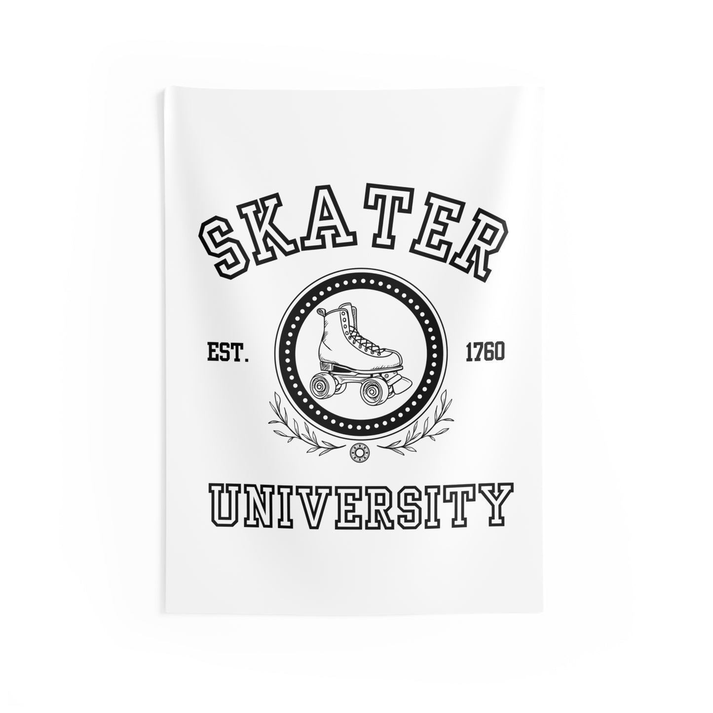 Home Decor - White Skaters University Indoor Wall Tapestry - Skate of Matter LLC