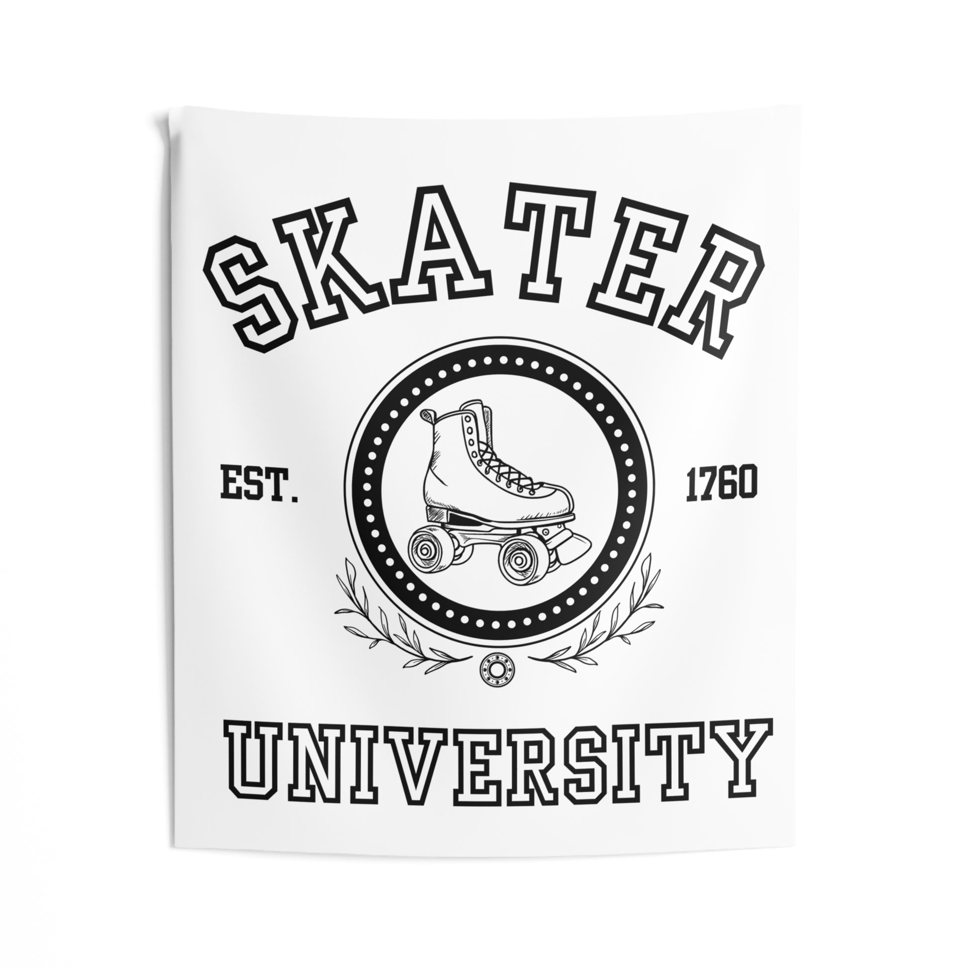 Home Decor - White Skaters University Indoor Wall Tapestry - Skate of Matter LLC