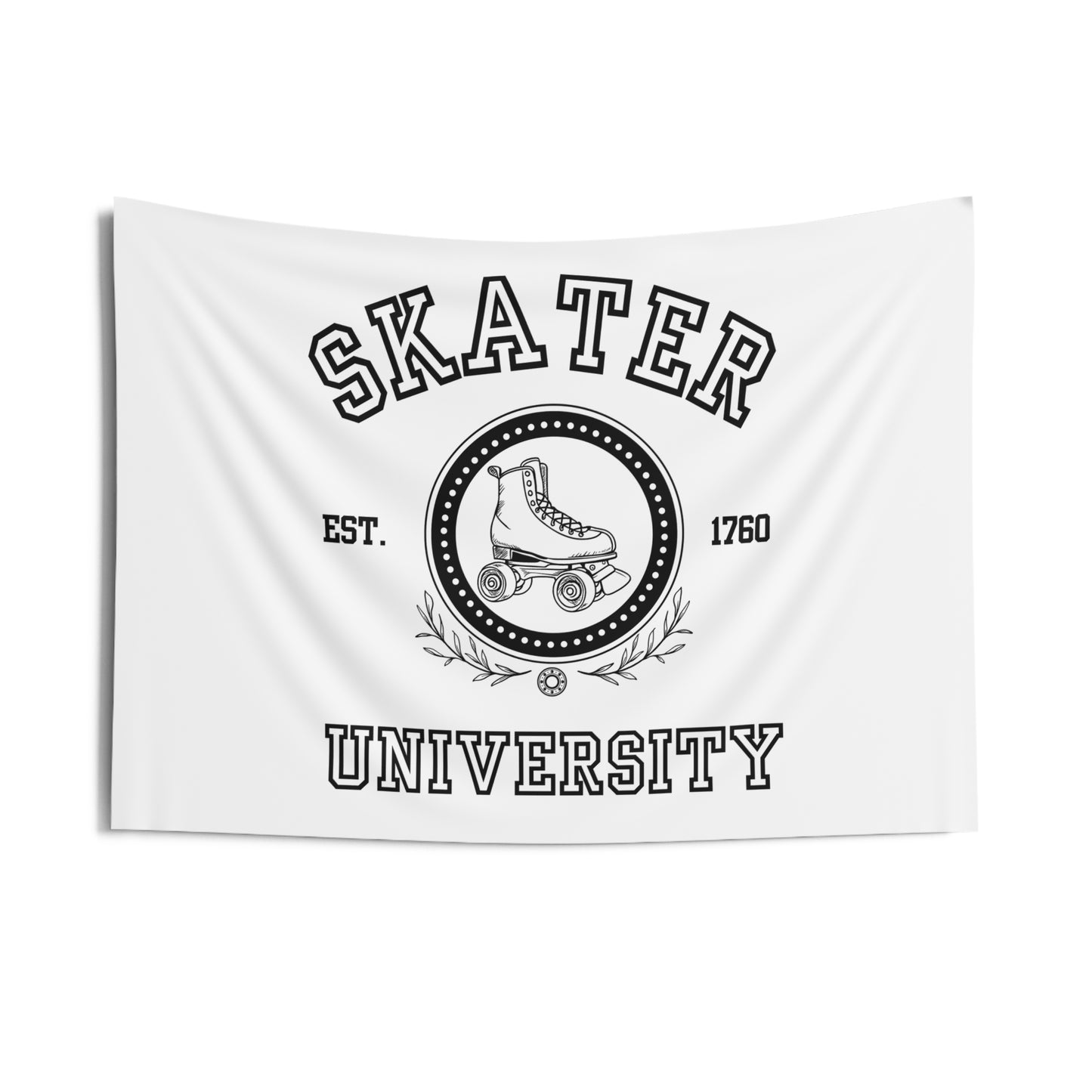 Home Decor - White Skaters University Indoor Wall Tapestry - Skate of Matter LLC