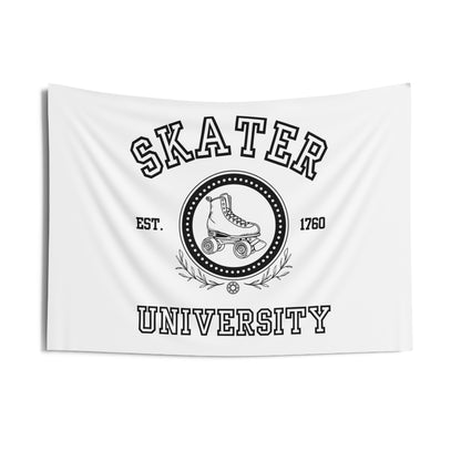 Home Decor - White Skaters University Indoor Wall Tapestry - Skate of Matter LLC