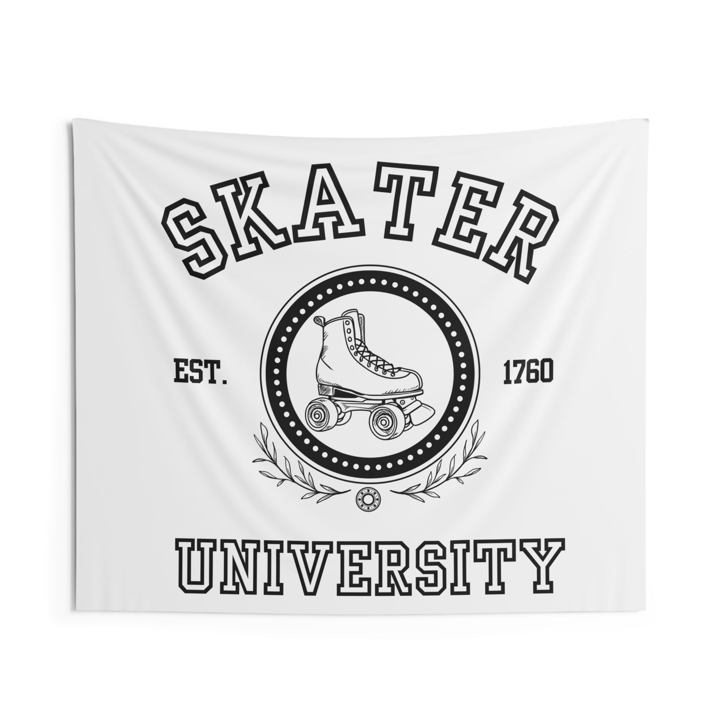 Home Decor - White Skaters University Indoor Wall Tapestry - Skate of Matter LLC