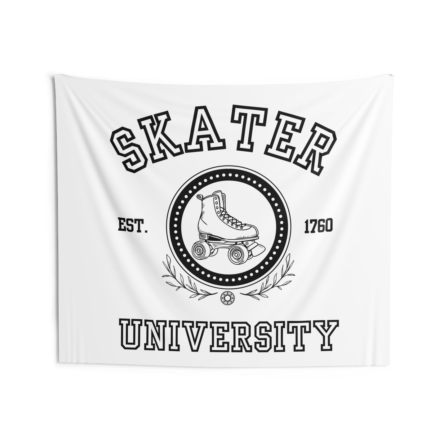 Home Decor - White Skaters University Indoor Wall Tapestry - Skate of Matter LLC