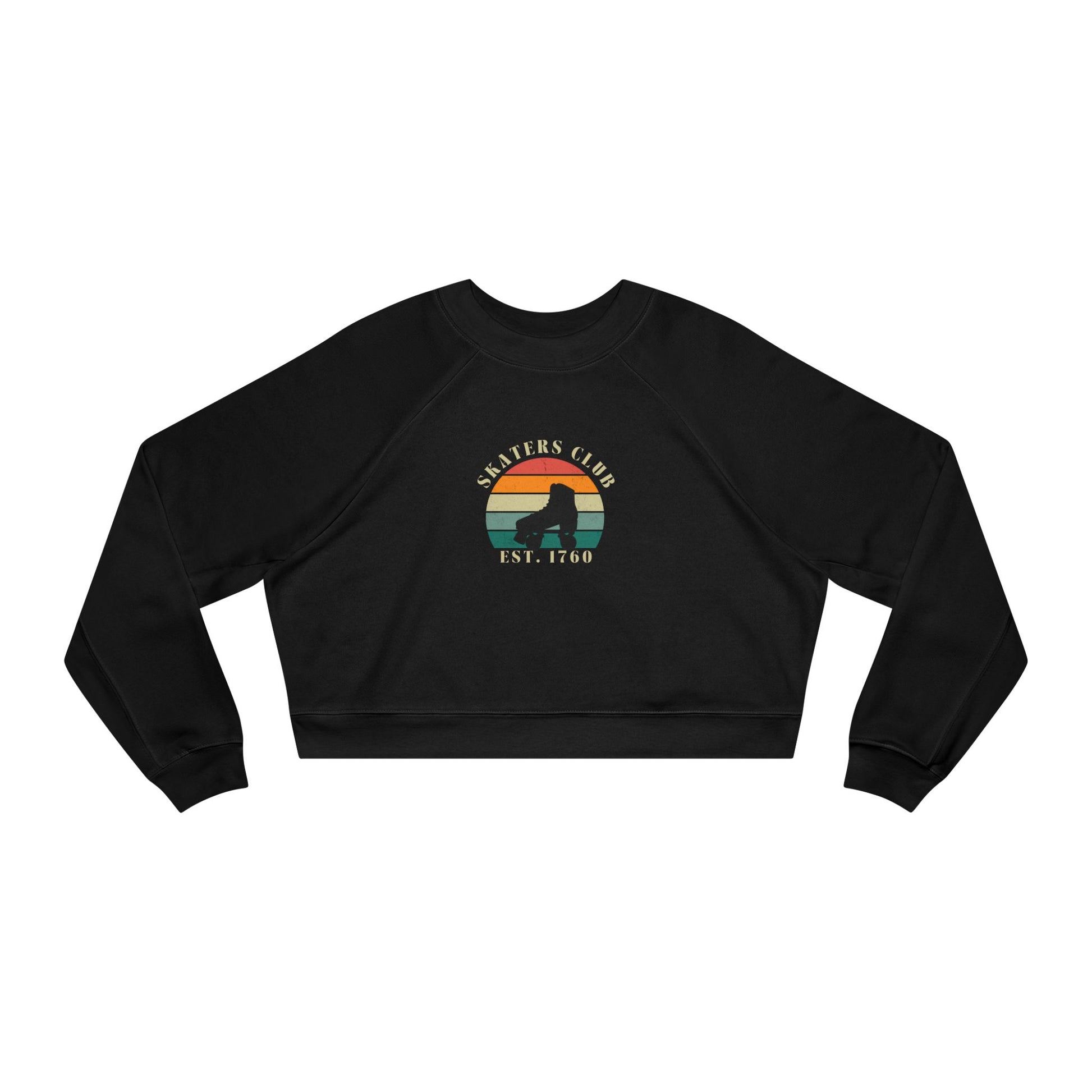 Sweatshirt - Womens Cropped Retro Skaters Club Fleece Pullover - Skate of Matter LLC