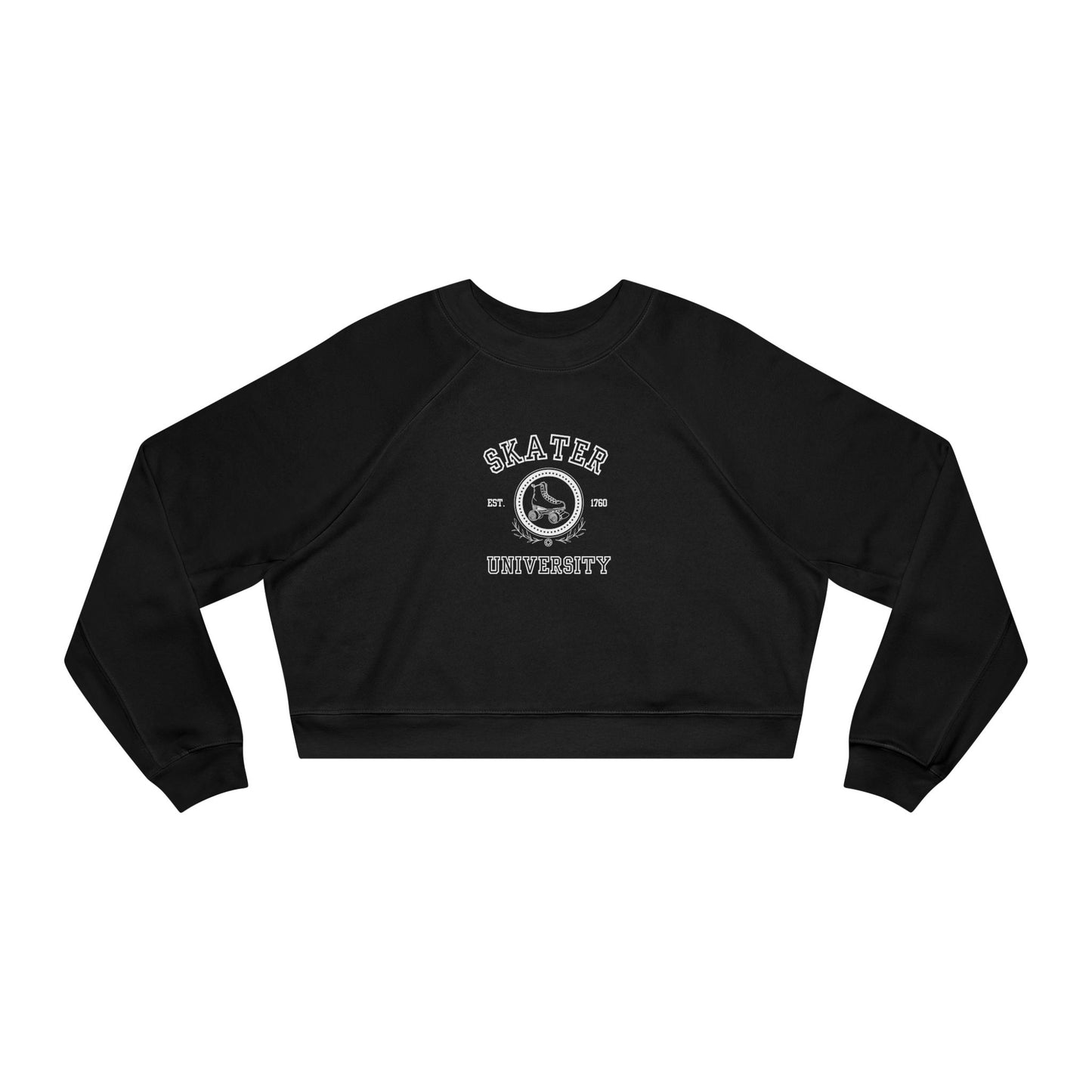 Sweatshirt - Womens Cropped Skater University Fleece Pullover - Skate of Matter LLC