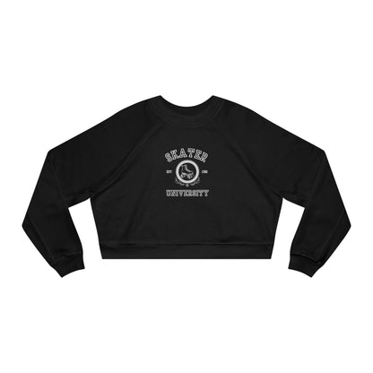 Sweatshirt - Womens Cropped Skater University Fleece Pullover - Skate of Matter LLC