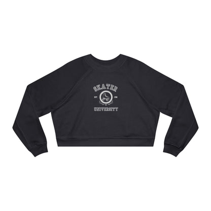 Sweatshirt - Womens Cropped Skater University Fleece Pullover - Skate of Matter LLC