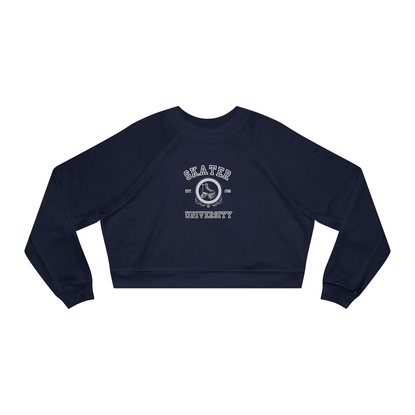 Sweatshirt - Womens Cropped Skater University Fleece Pullover - Skate of Matter LLC