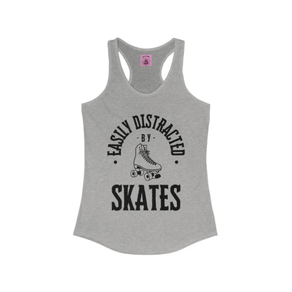 Tank Top - Womens Easily Distracted by Skates Racerback Tank - Skate of Matter LLC