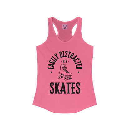 Tank Top - Womens Easily Distracted by Skates Racerback Tank - Skate of Matter LLC