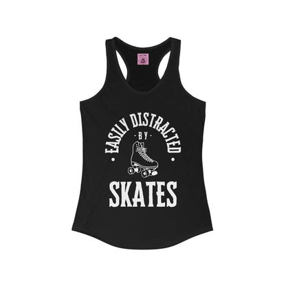 Tank Top - Womens Easily Distracted by Skates Racerback Tank - Skate of Matter LLC