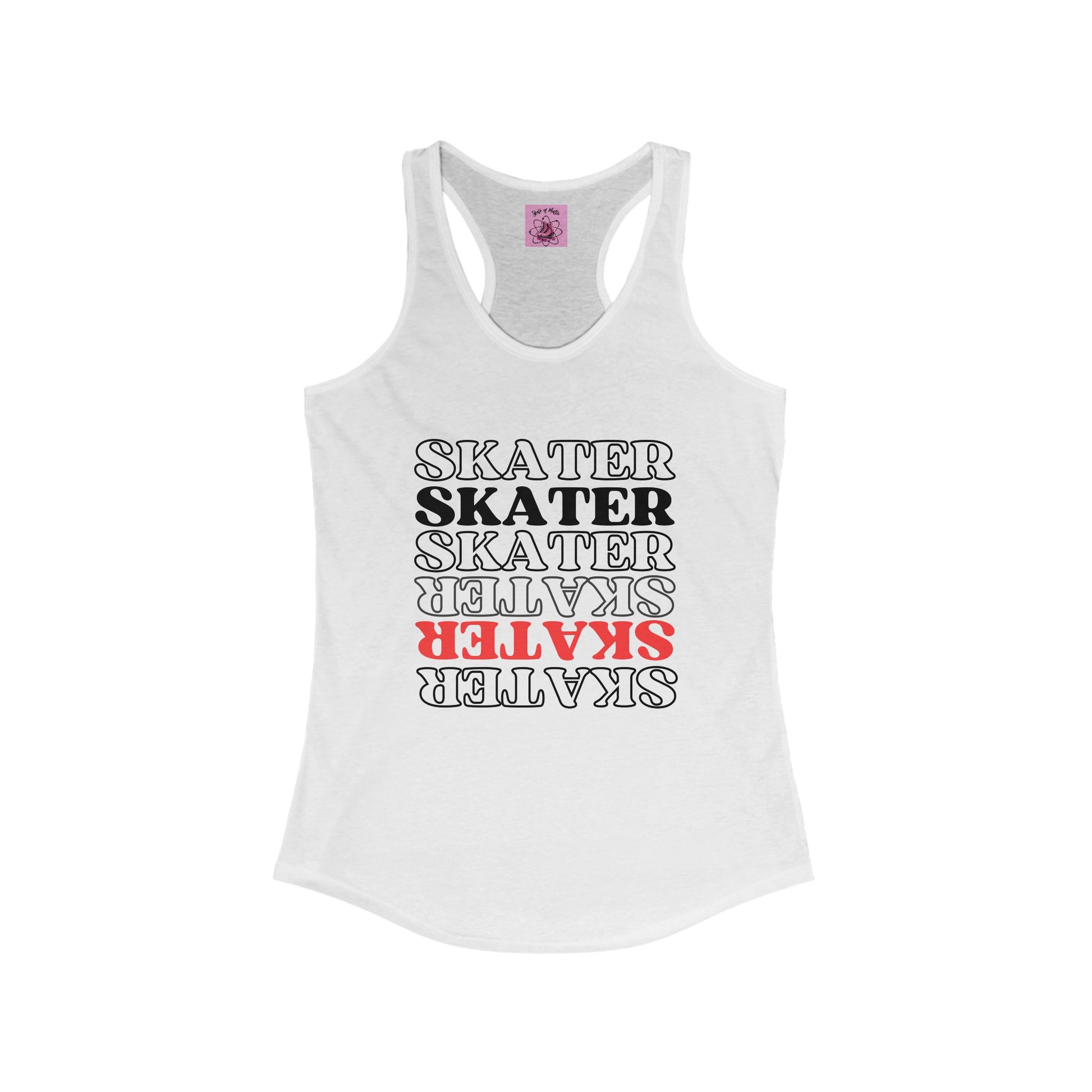 Tank Top - Womens Red Statement Skater Racerback Tank - Skate of Matter LLC