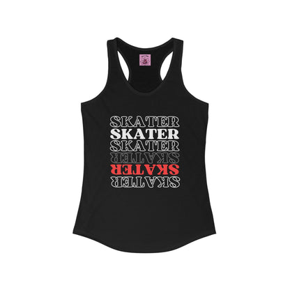 Tank Top - Womens Red Statement Skater Racerback Tank - Skate of Matter LLC