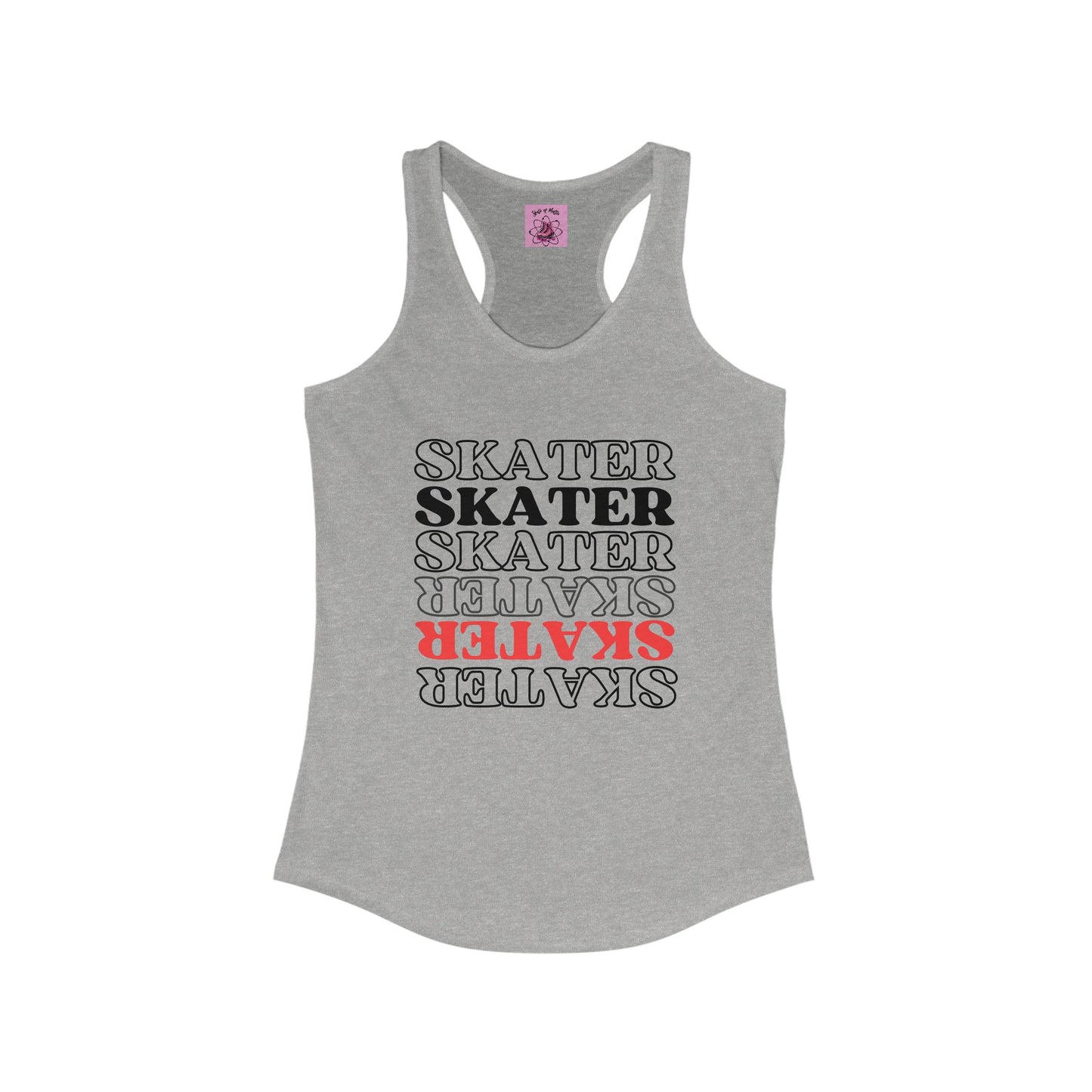 Tank Top - Womens Red Statement Skater Racerback Tank - Skate of Matter LLC