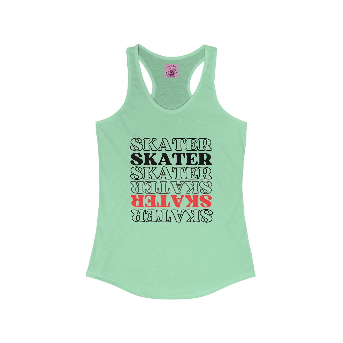 Tank Top - Womens Red Statement Skater Racerback Tank - Skate of Matter LLC