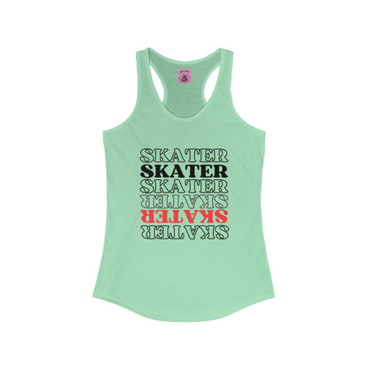 Tank Top - Womens Red Statement Skater Racerback Tank - Skate of Matter LLC