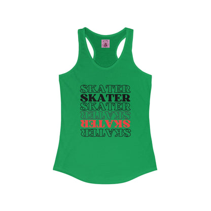 Tank Top - Womens Red Statement Skater Racerback Tank - Skate of Matter LLC