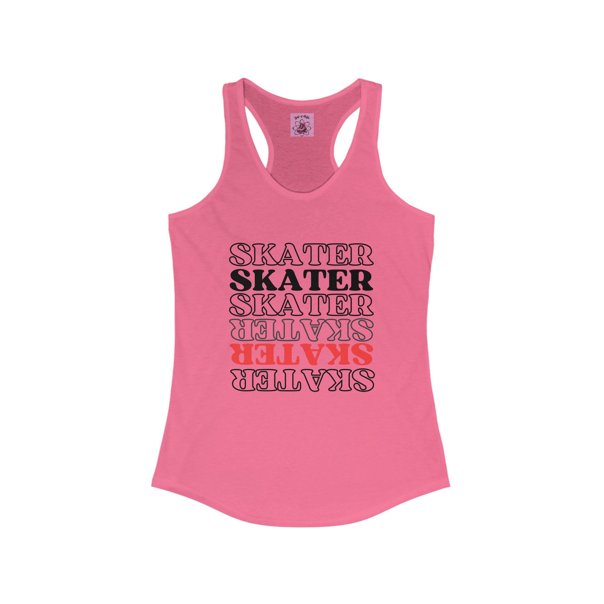 Tank Top - Womens Red Statement Skater Racerback Tank - Skate of Matter LLC